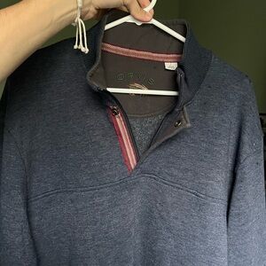 Orvis Men's Heathered Navy Zip-Up Sweater